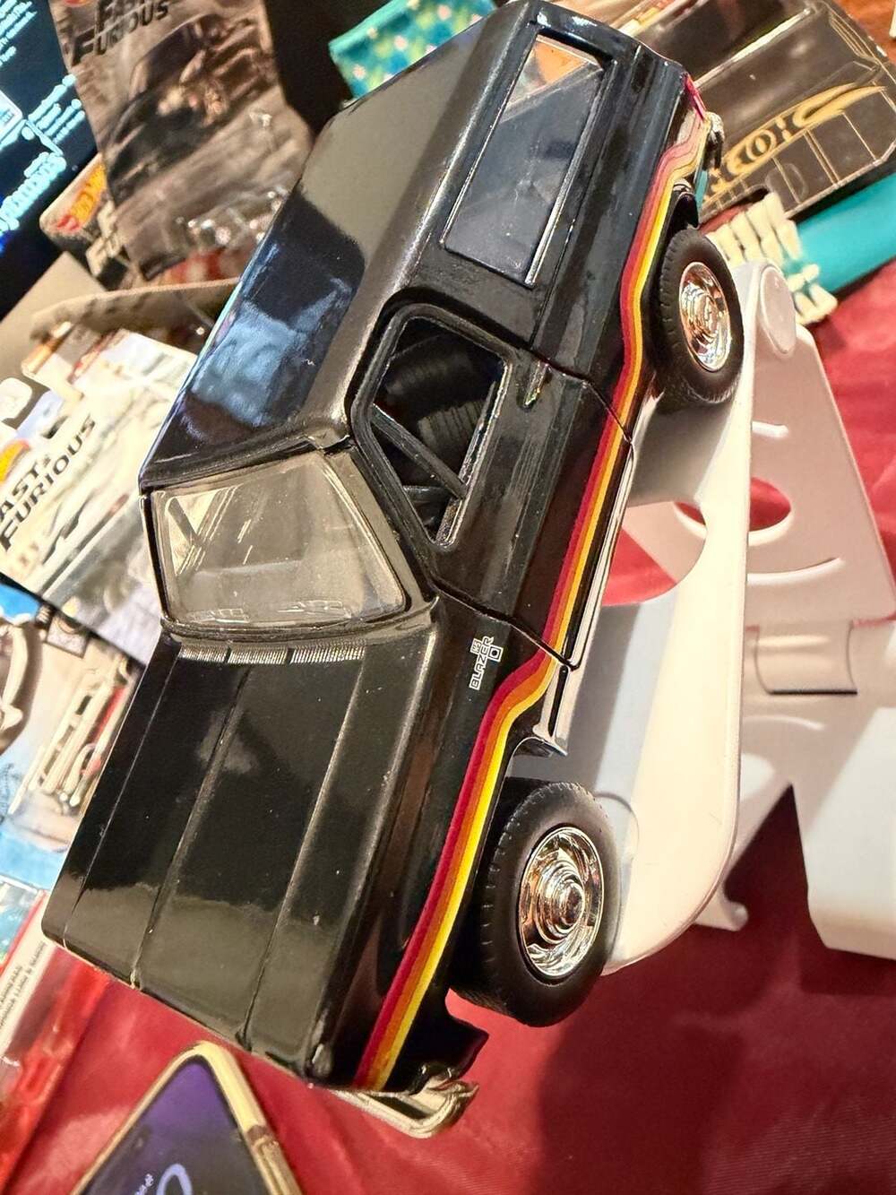 Jada Toys Just Trucks 1980 Chevrolet K5 Blazer Black Multicolored Side Stripes